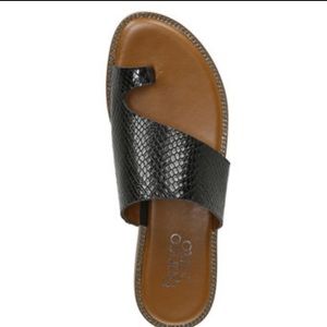 Franco Sarto slip on Sandal Black Leather